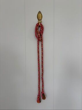 THE GREAT. Braided Rope Belt in Pink Multicolor